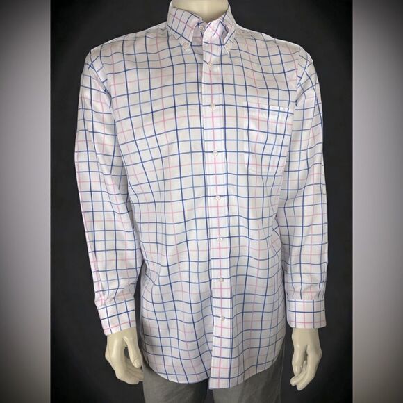 Paul Fredrick L/S Casual Button Down Classic Fit Like New Condition Size 17/34 - Picture 1 of 4